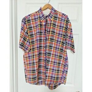 Cinch Men's Large Shirt Multi-plaid SS Button-Down Western Rodeo Cowboy